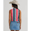 Wrangler Womens Striped Sleeveless Snap Shirt Pink - 112379504