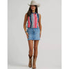 Wrangler Womens Striped Sleeveless Snap Shirt Pink - 112379504