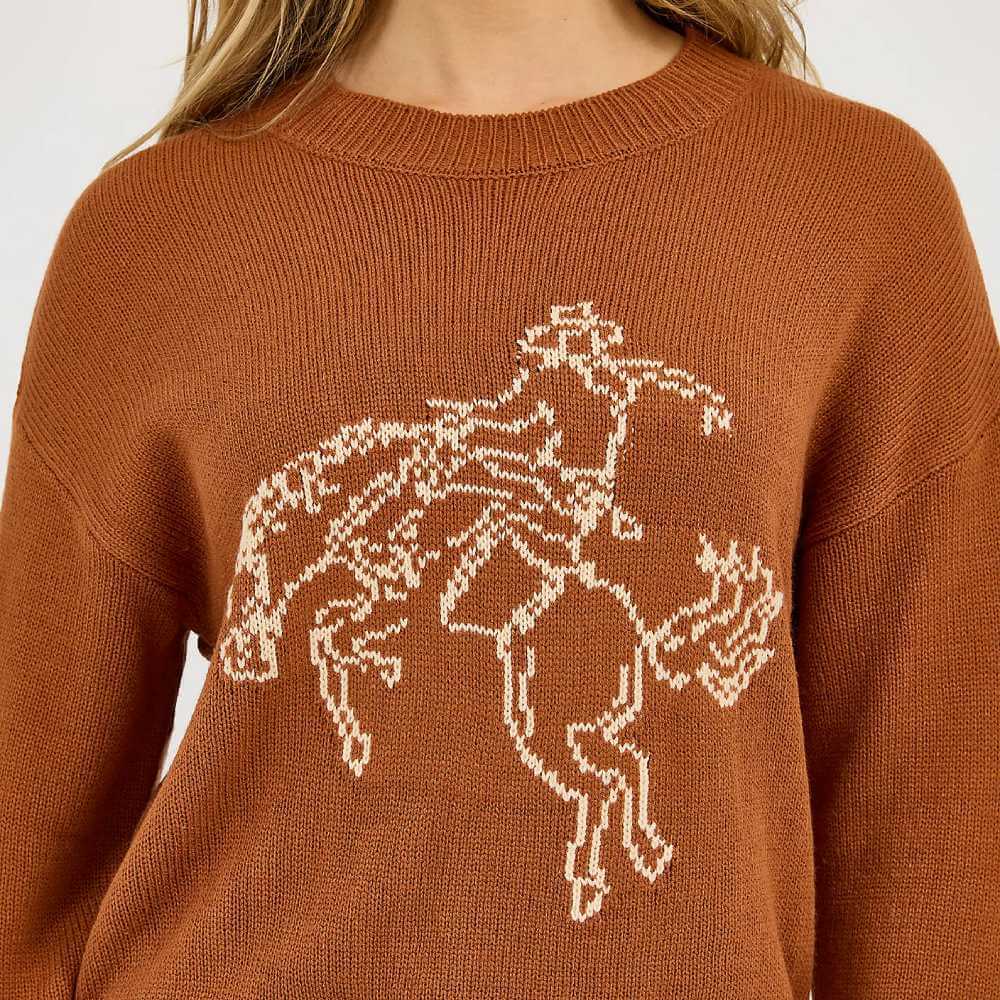 Wrangler Womens Horse Intarsia Crew Neck Sweater