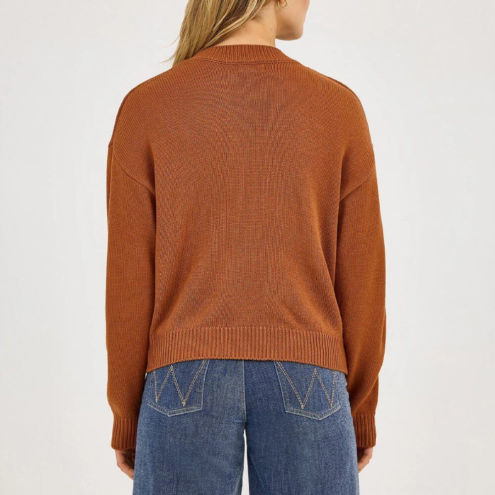 Wrangler Womens Horse Intarsia Crew Neck Sweater
