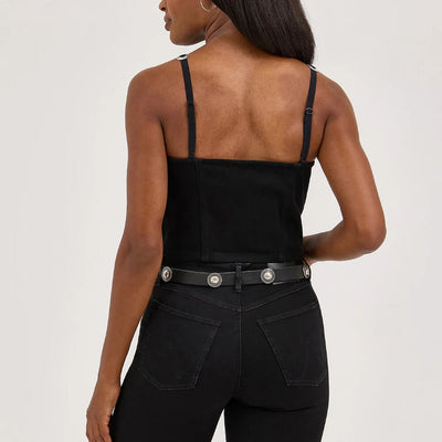 Wrangler Womens Concho Strap Denim Tank Top