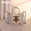 Wrangler Womens Tooled Aztec Pattern Print Tote/Crossbody Beige - WG226-8605BG