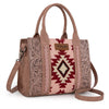 Wrangler Womens Tooled Aztec Pattern Print Tote/Crossbody
