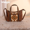 Wrangler Womens Tooled Aztec Pattern Print Tote/Crossbody Brown - WG226-8605BR