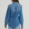 Wrangler Womens Vintage-Fit Denim Western Snap Shirt - 112373748