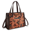 Wrangler Womens Vintage Retro Cowboy Print Crossbody Dark Brown - WG60G-8317DBR