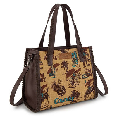 Wrangler Womens Vintage Retro Cowboy Print Crossbody
