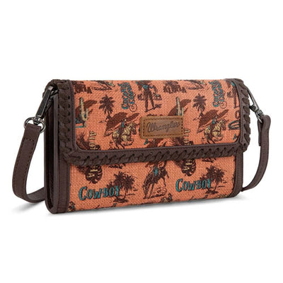 Wrangler Womens Vintage Retro Cowboy Wallet/Crossbody Dark Brown - WG60-1812DBR