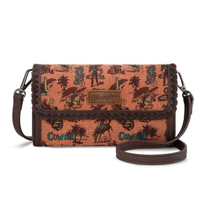 Wrangler Womens Vintage Retro Cowboy Wallet/Crossbody Dark Brown - WG60-1812DBR