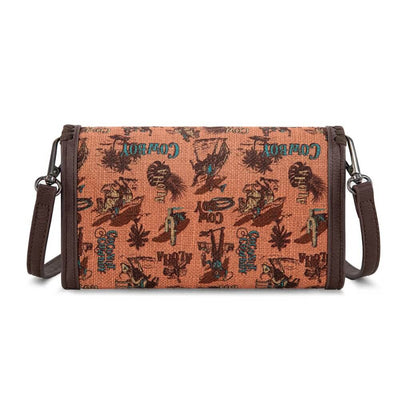 Wrangler Womens Vintage Retro Cowboy Wallet/Crossbody Dark Brown - WG60-1812DBR