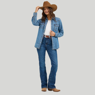 Wrangler Womens Western Denim Shirt