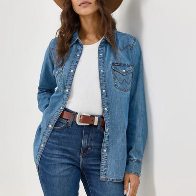 Wrangler Womens Western Denim Shirt