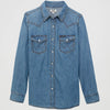 Wrangler Womens Western Denim Shirt Mid Denim - 10LW7006D