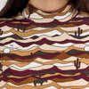 Wrangler Womens Western Print Mock Neck Blouse