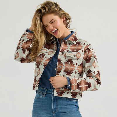 Wrangler Womens Western Printed Boyfriend Jacket