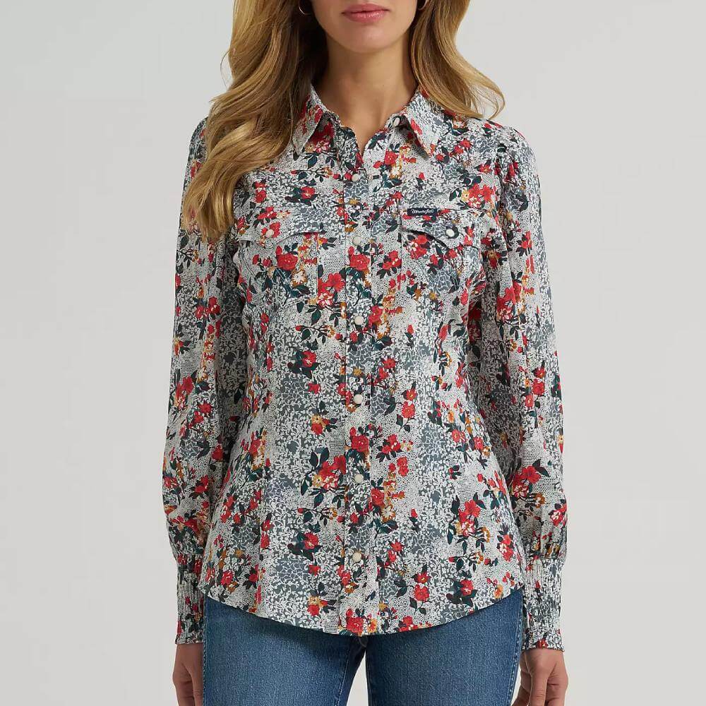 Wrangler Womens Western Snap Slim Shirt - 112375332