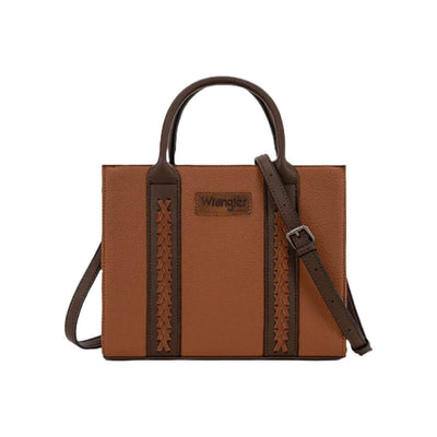 Wrangler Womens Whipstitch Leather Tote Bag Brown Coffee - WG225-8120BR-CF