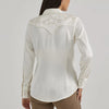 Wrangler Womens White Satin Western Shirt