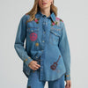 Wrangler Womens X Lainey Wilson Embroidered Denim Print Shirt - 112375521