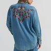 Wrangler Womens X Lainey Wilson Embroidered Denim Print Shirt - 112375521