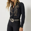 Wrangler Womens X Lainey Wilson Embroidered Shirt Black - 112373689