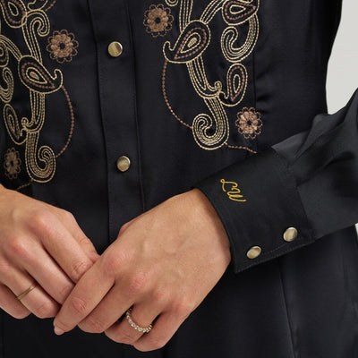 Wrangler Womens X Lainey Wilson Embroidered Shirt Black - 112373689