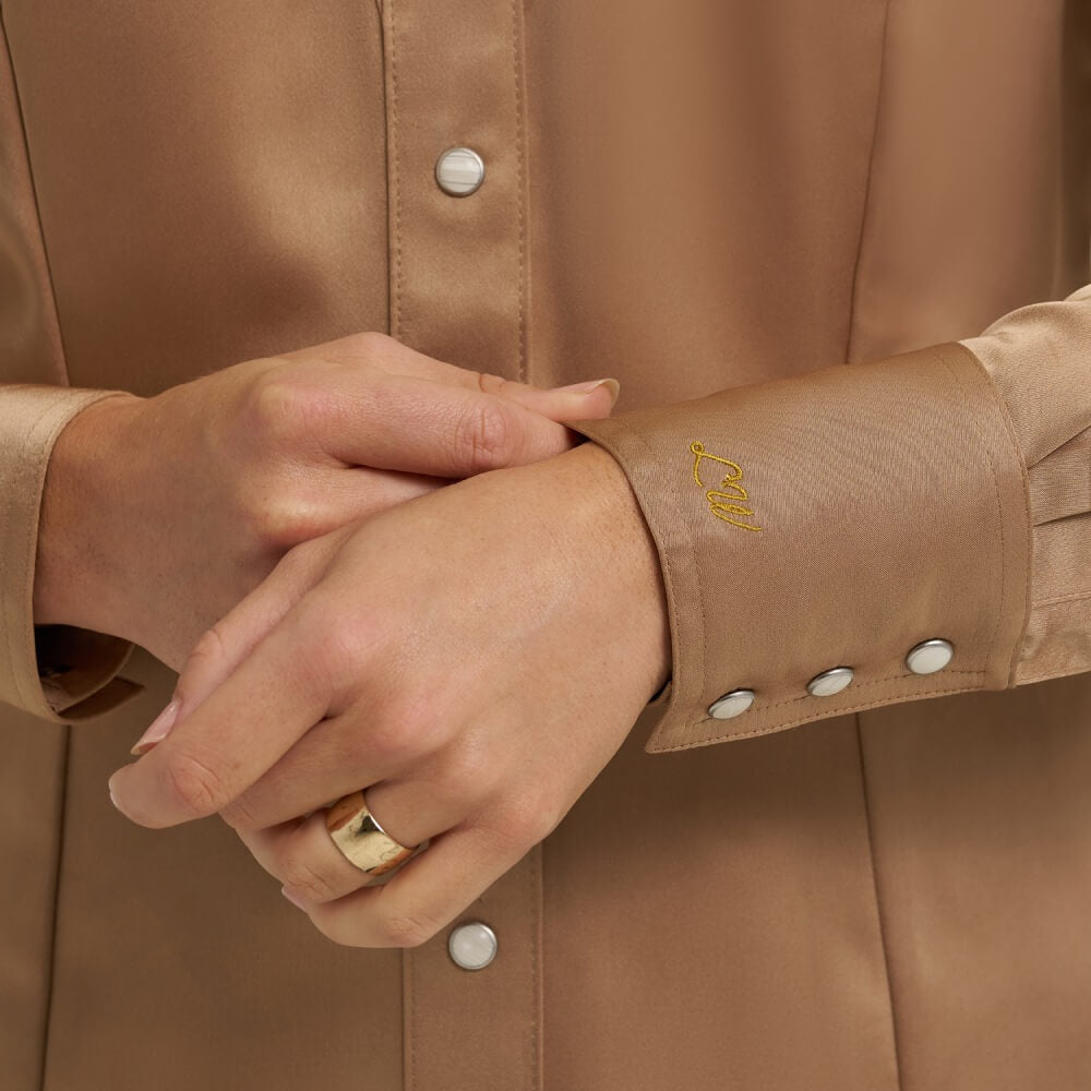 Wrangler Womens X Lainey Wilson Satin Shirt Brown - 112374462