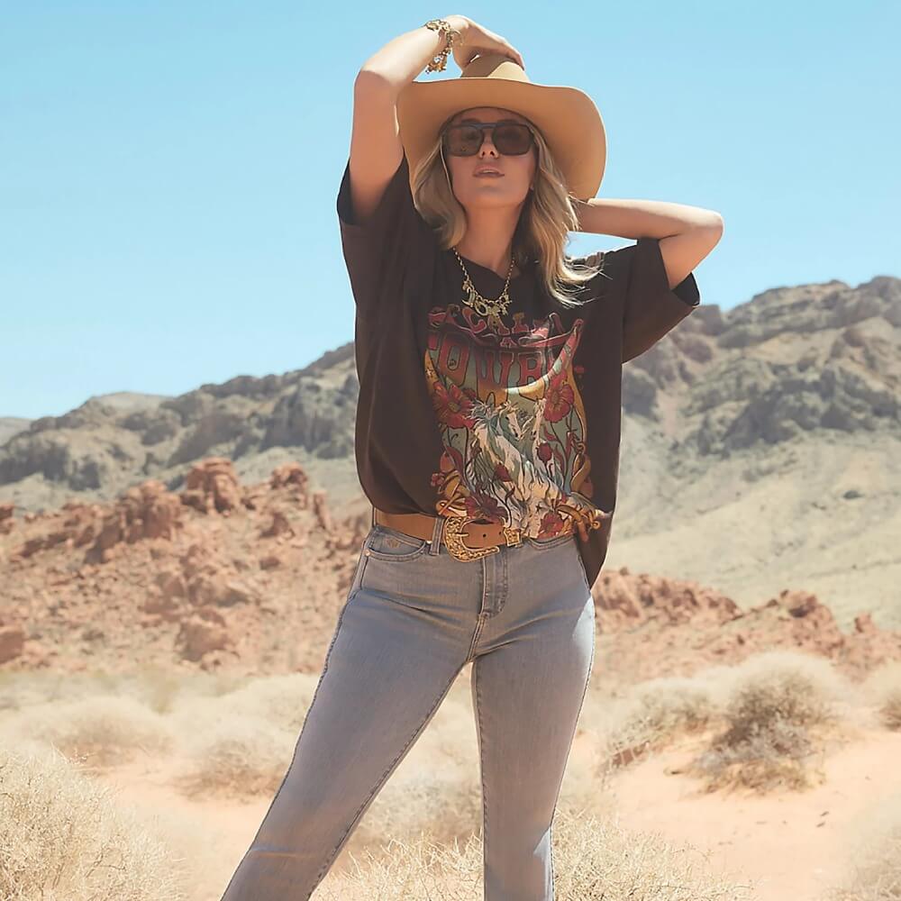 Wrangler Womens x Lainey Wilson Call a Cowboy Oversized T-Shirt