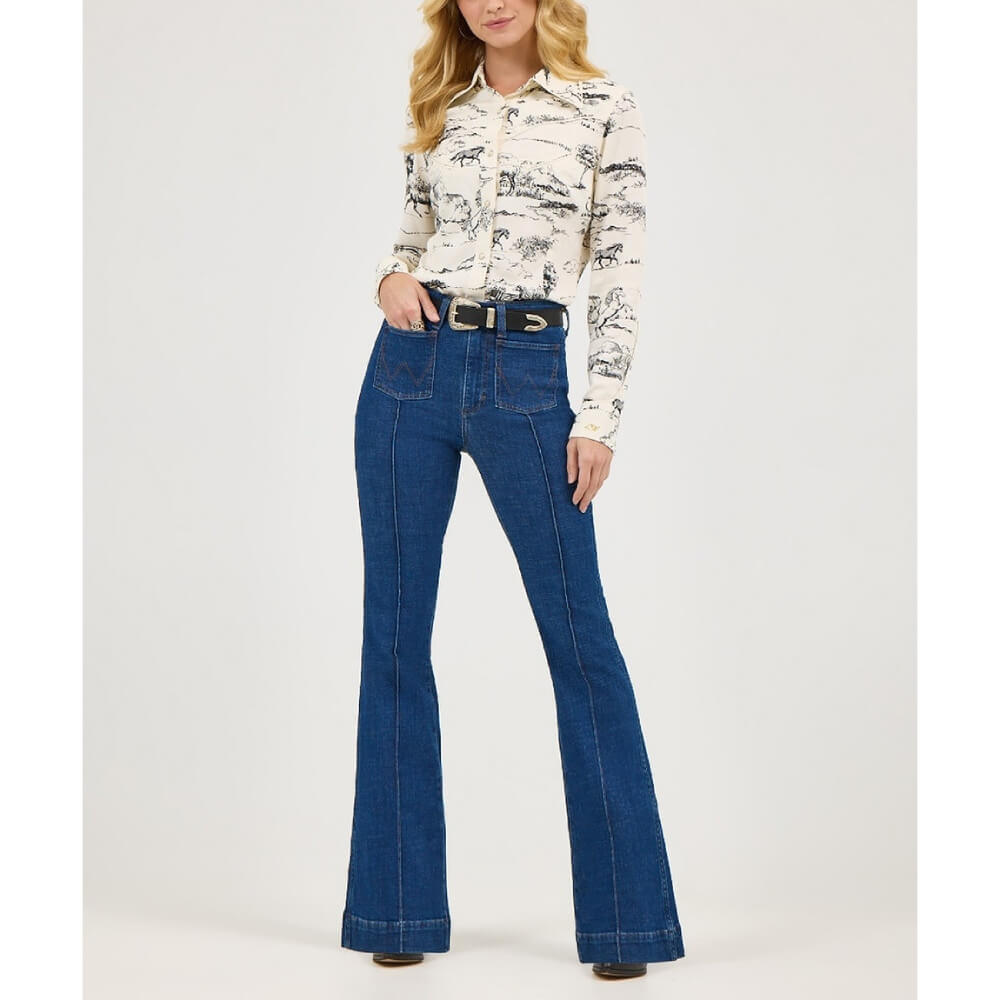 Wrangler Womens x Lainey Wilson Flare jeans Moonlight Wash - 112368133