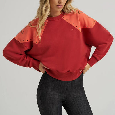 Wrangler Womens x Lainey Wilson Studded Star Crewneck Pullover