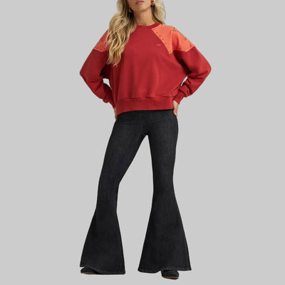 Wrangler Womens x Lainey Wilson Studded Star Crewneck Pullover