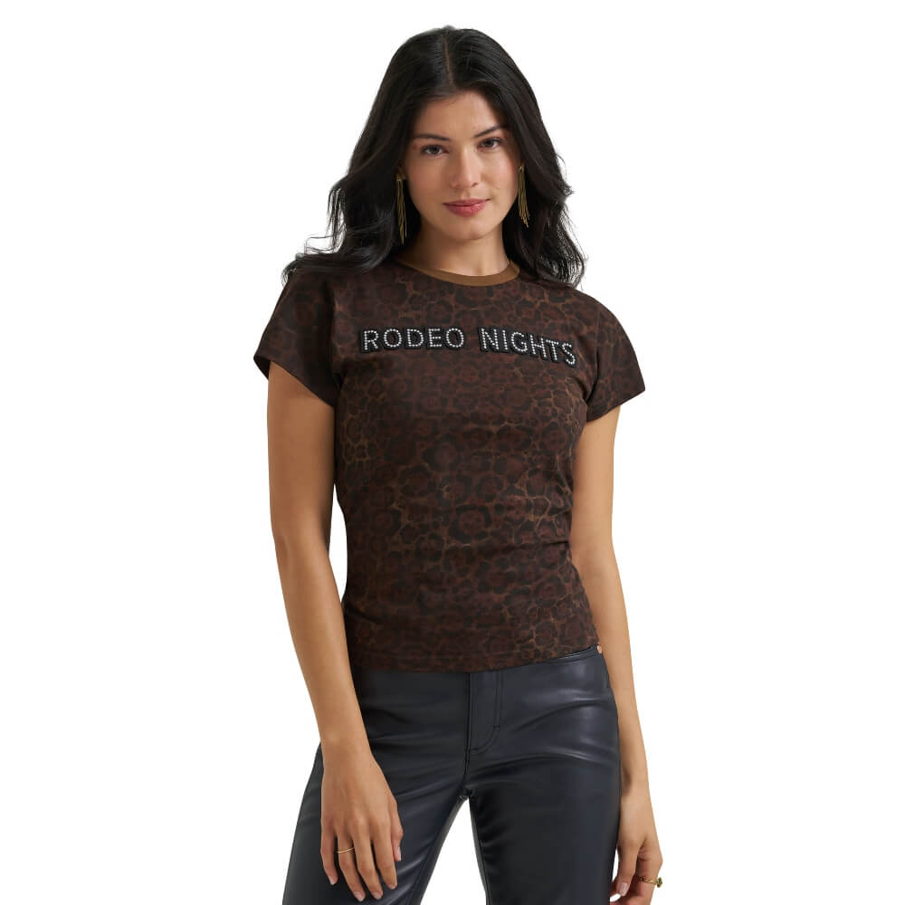 Wrangler X Lainey Wilson Leopard T-Shirt Brown - 112385577