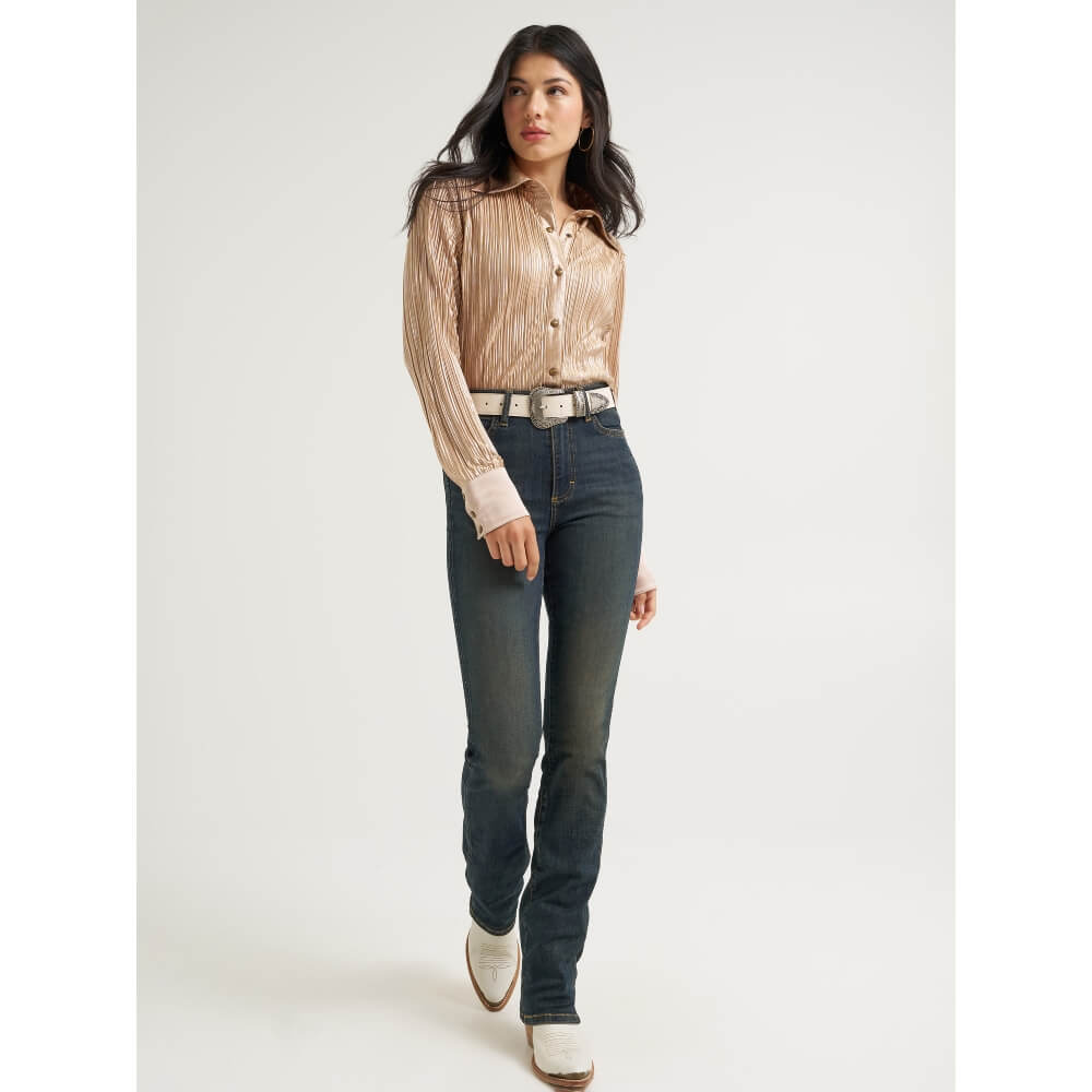 Wrangler X Lainey Wilson Womens Boot Hugger Jeans Dark Wash - 112382916