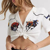 Wrangler X Lainey Wilson Womens Camp Shirt White - 112380469