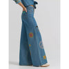Wrangler X Lainey Wilson Womens Embroidered Cheeky Wide Leg Jeans