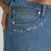 Wrangler X Lainey Wilson Womens Embroidered Cheeky Wide Leg Jeans