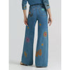 Wrangler X Lainey Wilson Womens Embroidered Cheeky Wide Leg Jeans Mid Wash - 112375654