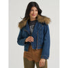 Wrangler X Lainey Wilson Womens Moto Denim Fur Jacket - 112382836