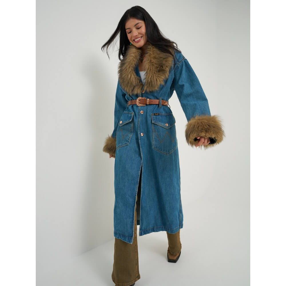 Wrangler X Lainey Wilson Womens Penny Coat Denim - 112382812