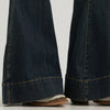 Wrangler X Lainey Wilson Womens Pintuck Pull On Jeans Sandrider (Dark Wash) - 112382900
