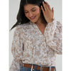 Wrangler X Lainey Wilson Womens Print Blouse Ivory/Cream - 112382881