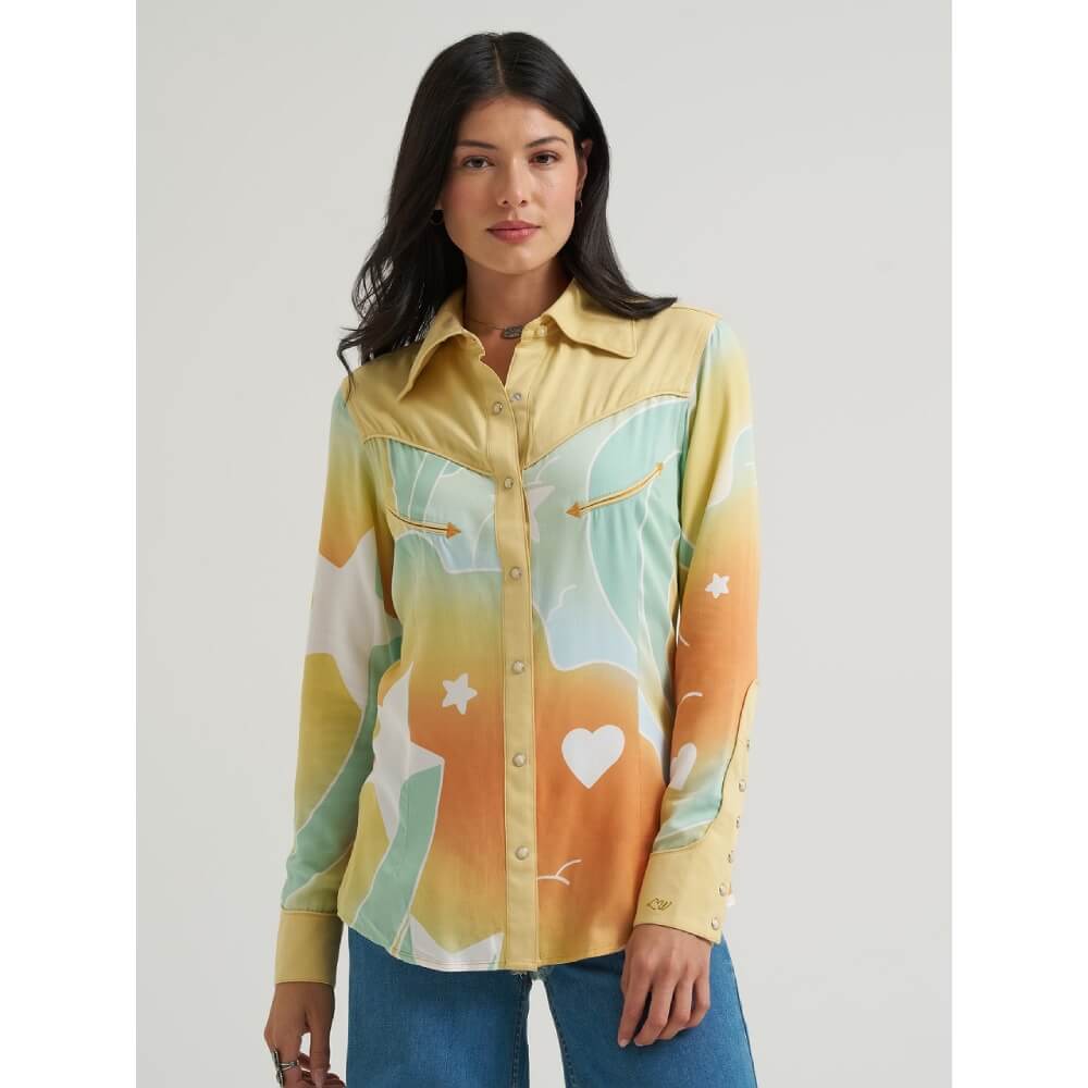 Wrangler X Lainey Wilson Womens Stars Shirt Cream - 112382833