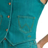 Wrangler X Lainey Wlson Womens Denim Vest Turquoise - 112375558