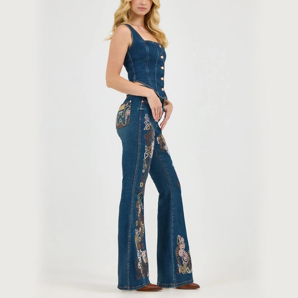 Wrangler x Lainey Wilson Womens Embroidered Bell Jeans