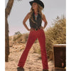 Wrangler x Lainey Wilson Womens Flare Jeans Red - 112380474