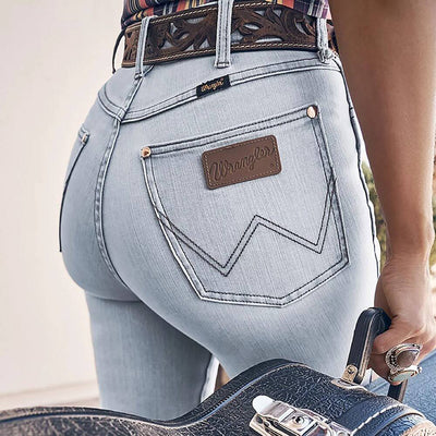 Wrangler x Lainey Wilson Womens Huggers Jeans Bleach Blue Wash - 112368267