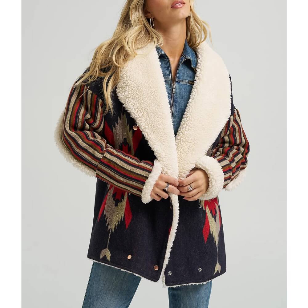 Wrangler x Lainey Wilson Womens Jacquard Lainey Coat Jacquard (Oversize Very Loose Fitting) - 112370413