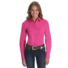 Wrangler Womens Pink Long Sleeve Solid Shirt