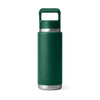 Yeti Rambler 26 oz Bottle With Straw Cap Black Forest Green - YRAM26STRAWBOTTLEBLKFORESTGRN