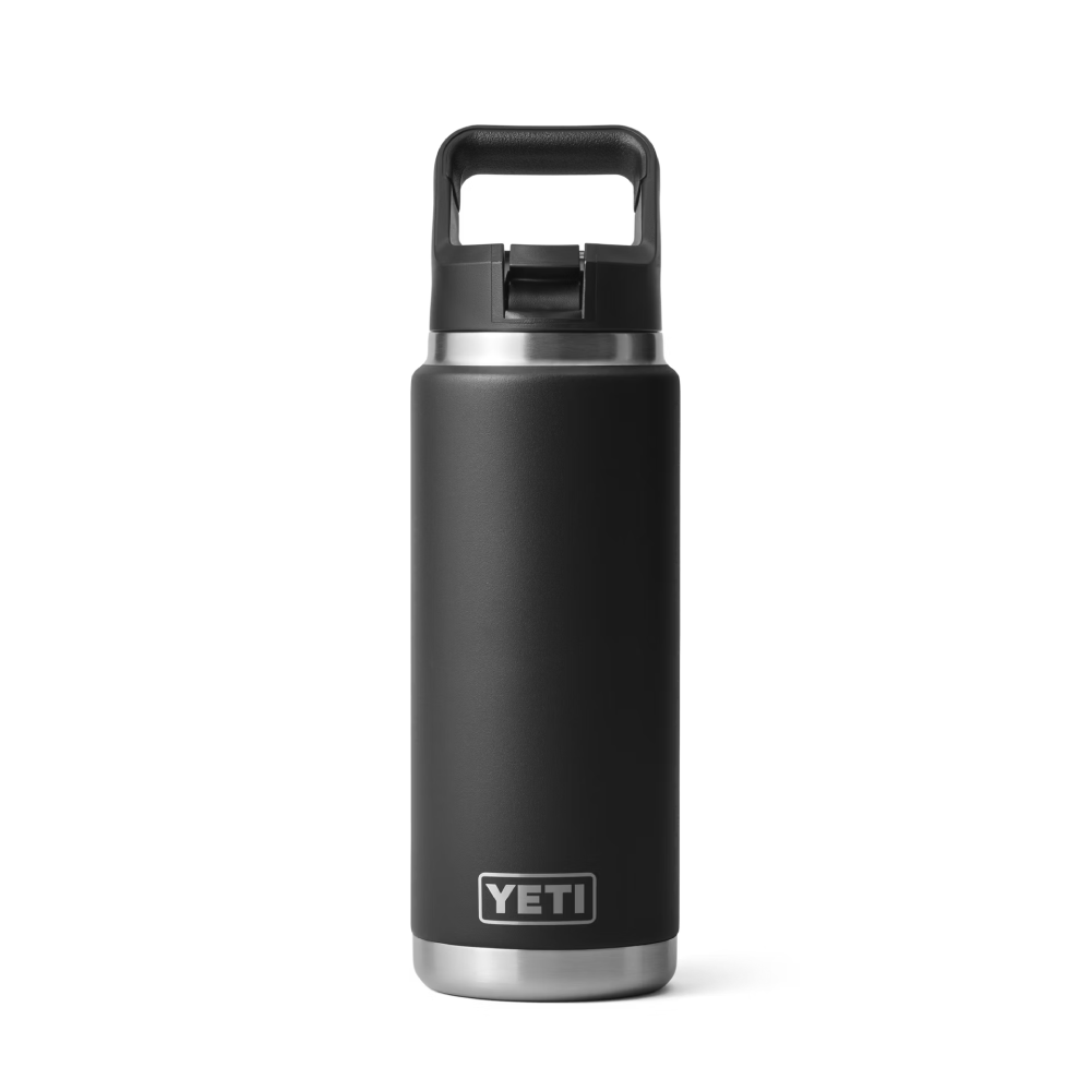 Yeti Rambler 26 oz Bottle With Straw Cap | Black Color
